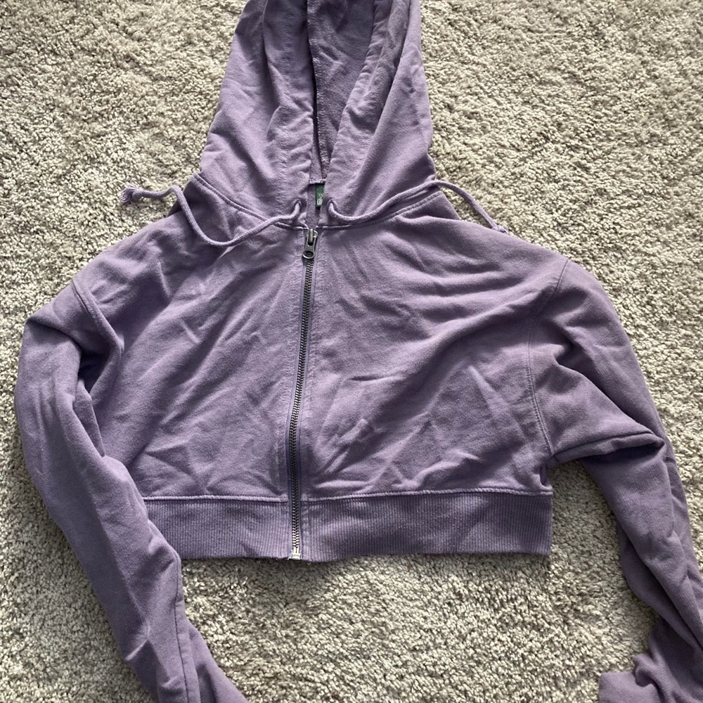 Purple cropped hoodie